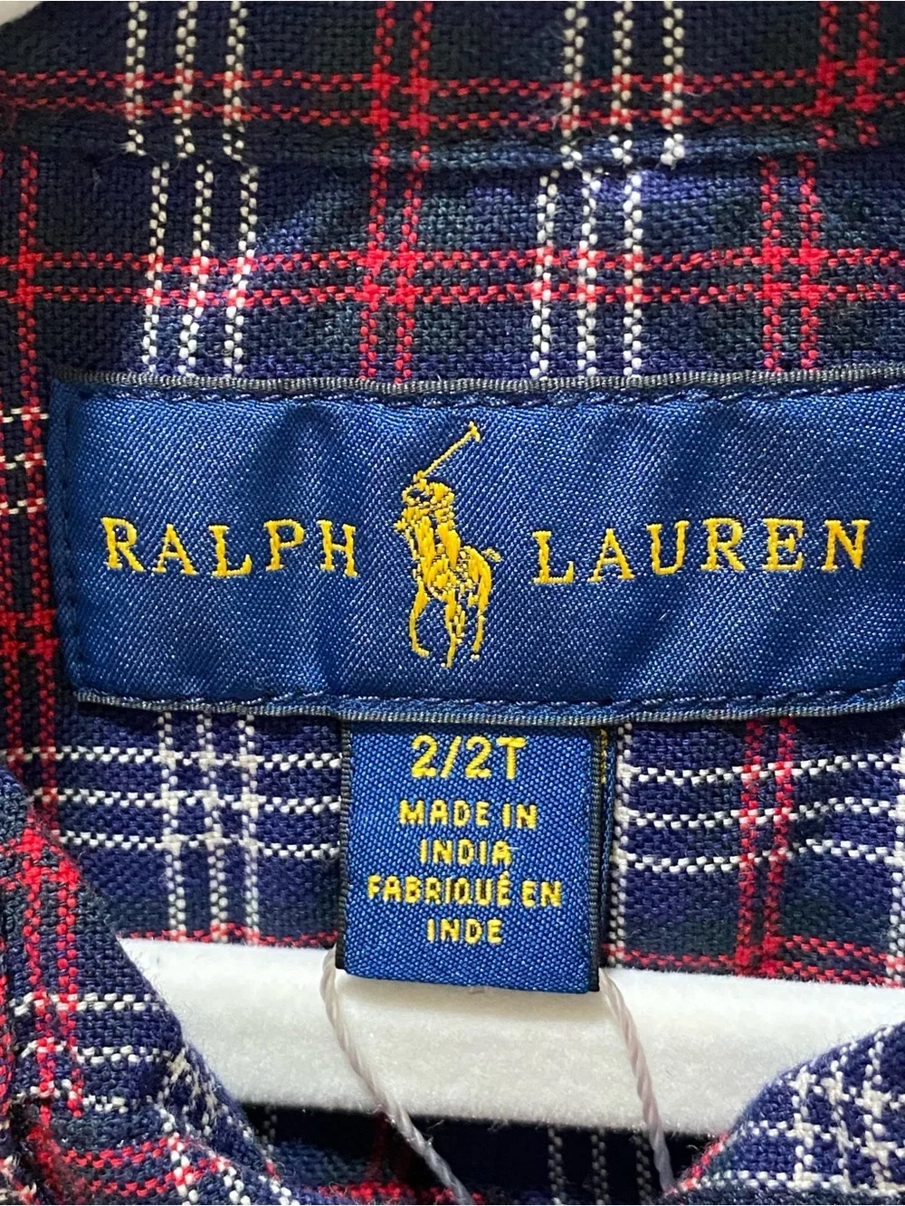 Polo Ralph Lauren Toddler Boys Navy Red Plaid Button-Down Shirt 2T